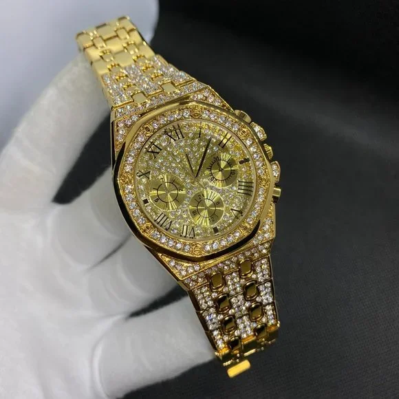 Luxury Iced Out Men's Duo Color Best Quality Luxury Brand Watch